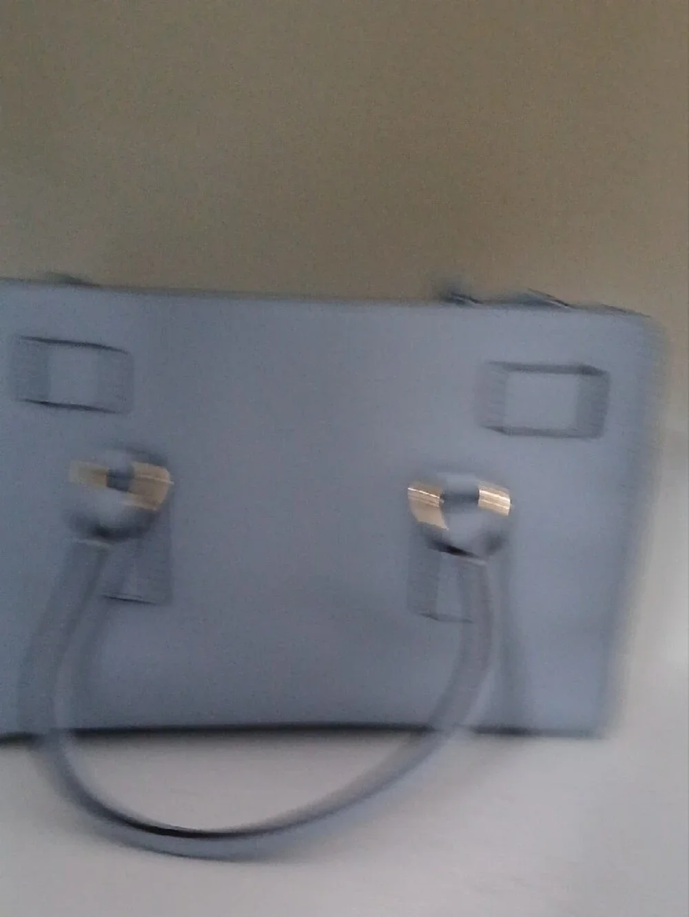 Michael Kors Powder Blue Leather Satchel with Gold Hardware